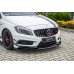 Накладка сплиттер на передний бампер на Mercedes A W176 A45 AMG ДОрестайл